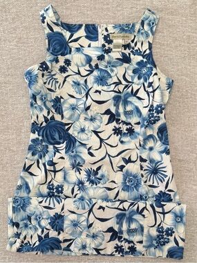 david brooks Blue and White Floral Sundress